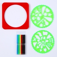 Трафареты &laquo;Растения&raquo;, набор 2 шт., 6 шт. фломастеров