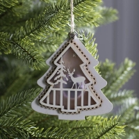 Ёлочная игрушка «Ёлочка с оленем», от батареек, свечение тёплое белое Ёлочная игрушка «Ёлочка с оленем», от батареек, свечение тёплое белое