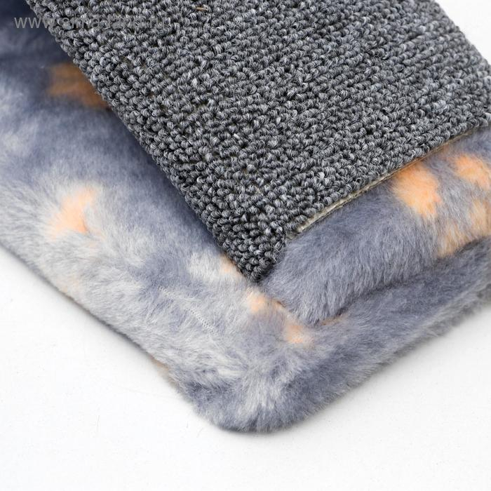 Когтеточка Когтеточка "Горка" мини-версия, 29 х 14 х 14 см, ковролин, серая с лапками