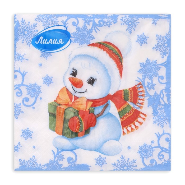 Новогодние салфетки бумажные Лилия &laquo;Зимнее утро&raquo;, 2 слоя, 33х33 см, 20 шт