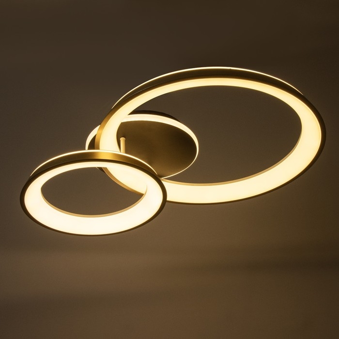 Люстра с ПДУ Люстра с ПДУ "Анелло" 2хLED 3000-6000К 184Вт черно-золотой 86х60х16 см BayerLux