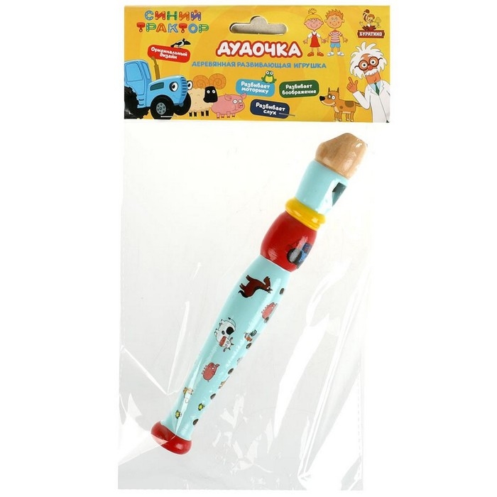Игрушка деревянная &laquo;Дудочка. Синий трактор&raquo; 23 см