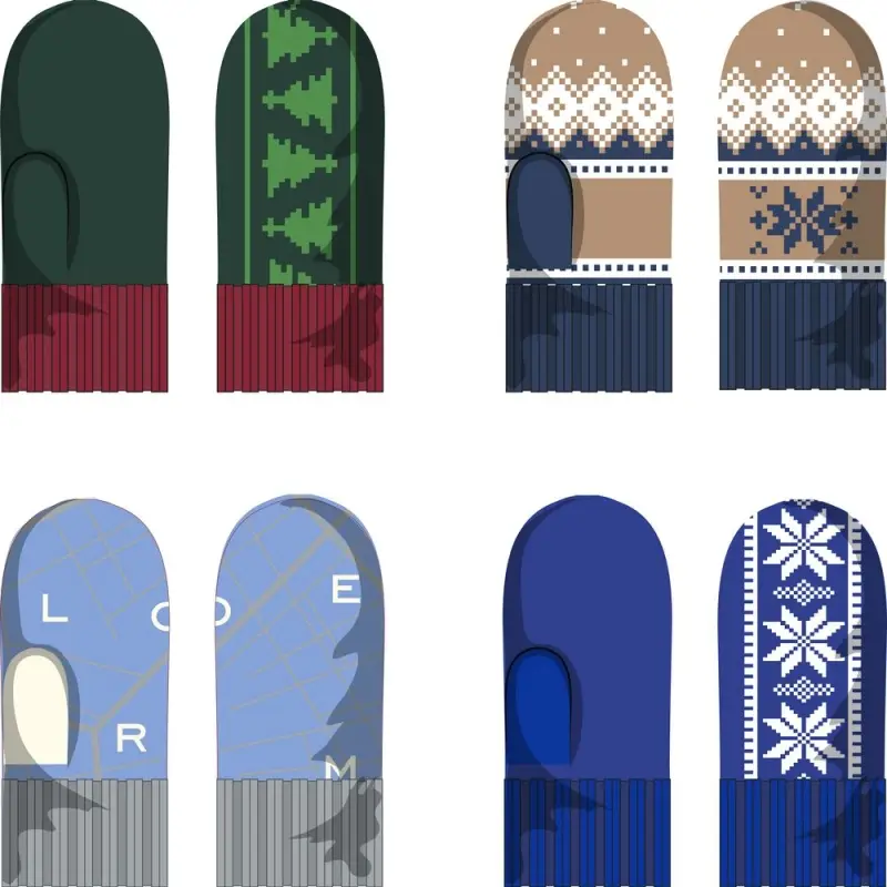 Варежки Joyful на заказ, полушерсть Варежки Joyful на заказ, полушерсть