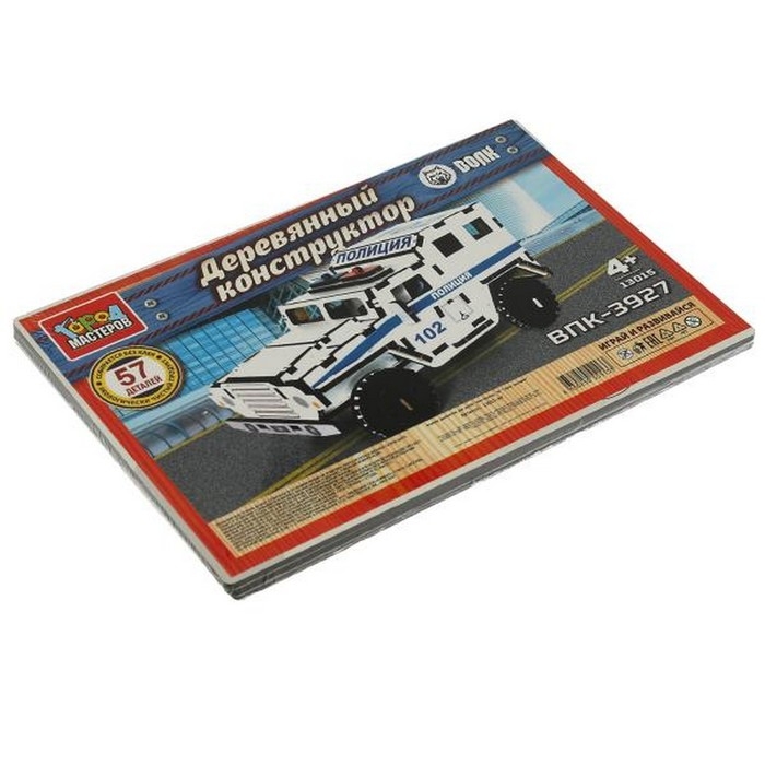Конструктор деревянный &laquo;Бронемашина. Полиция&raquo;, 57 деталей