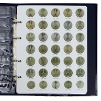 Альбом для монет на кольцах 225 х 265 мм, "Монеты СССР регулярного выпуска 1961-1991", обложка ламинированный картон, 6 листов и 6 цветных картонных вставок Альбом для монет на кольцах 225 х 265 мм, "Монеты СССР регулярного выпуска 1961-1991", обложка ламинированный картон, 6 листов и 6 цветных картонных вставок