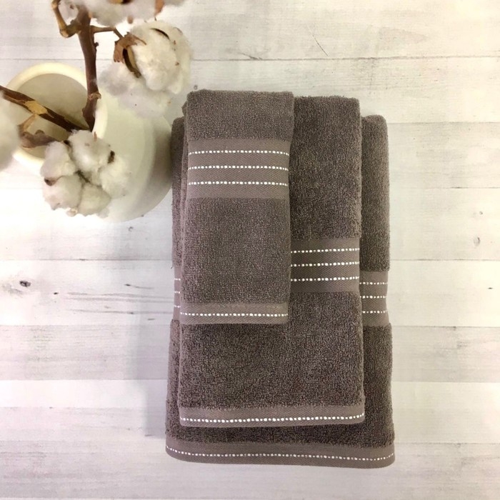 Полотенце махровое Лондон 70х140 см, серо-коричневый, 100% хлопок , 430г/м Полотенце махровое Лондон 70х140 см, серо-коричневый, 100% хлопок , 430г/м