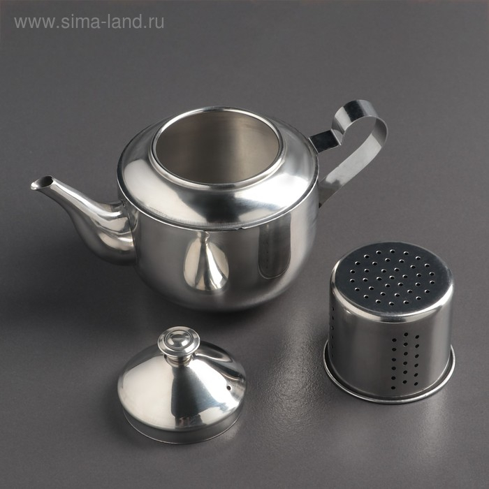 Чайник из нержавеющей стали &laquo;Альваро&raquo;, 500 мл, металлическое сито, фиксированная ручка