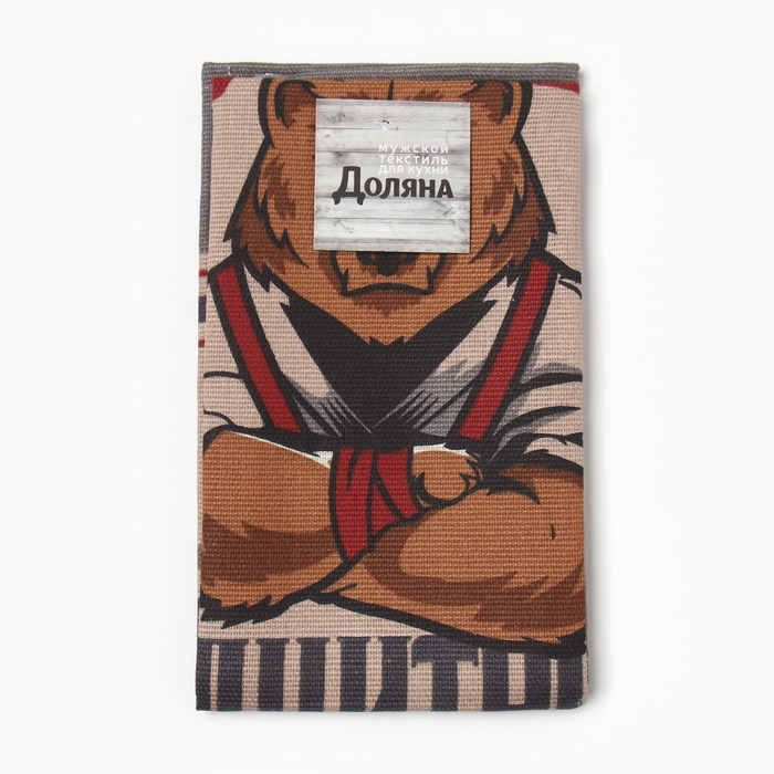 Полотенце кухонные Доляна Полотенце кухонные Доляна "Настоящий защитник" 35х60 см, рогожка, 100% хл, 160г/м2