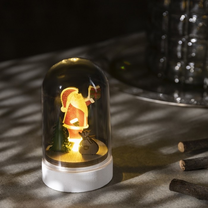 Светодиодная фигура под куполом «Дед Мороз» 6 × 9.5 × 6 см, дерево, батарейки LR1130х3 (нет в комплекте), свечение тёплое белое Светодиодная фигура под куполом «Дед Мороз» 6 × 9.5 × 6 см, дерево, батарейки LR1130х3 (нет в комплекте), свечение тёплое белое