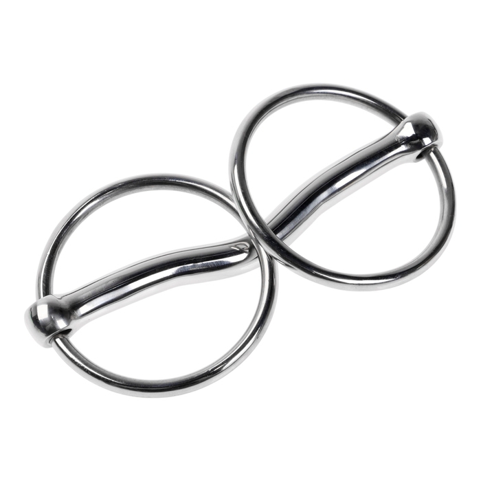 Удило для лошади с цельным грызлом с подъемом, расстояние между кольцами 140 мм Удило для лошади с цельным грызлом с подъемом, расстояние между кольцами 140 мм