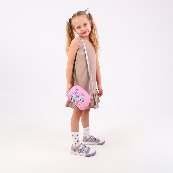Сумка детская для девочки &laquo;Котенок&raquo; из эко-кожи, на ремешке, 15х12х3 см