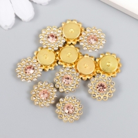 Декор для творчества пластик "Цветок-солнце сиреневый" набор 12 шт 1,4х1,4 см,