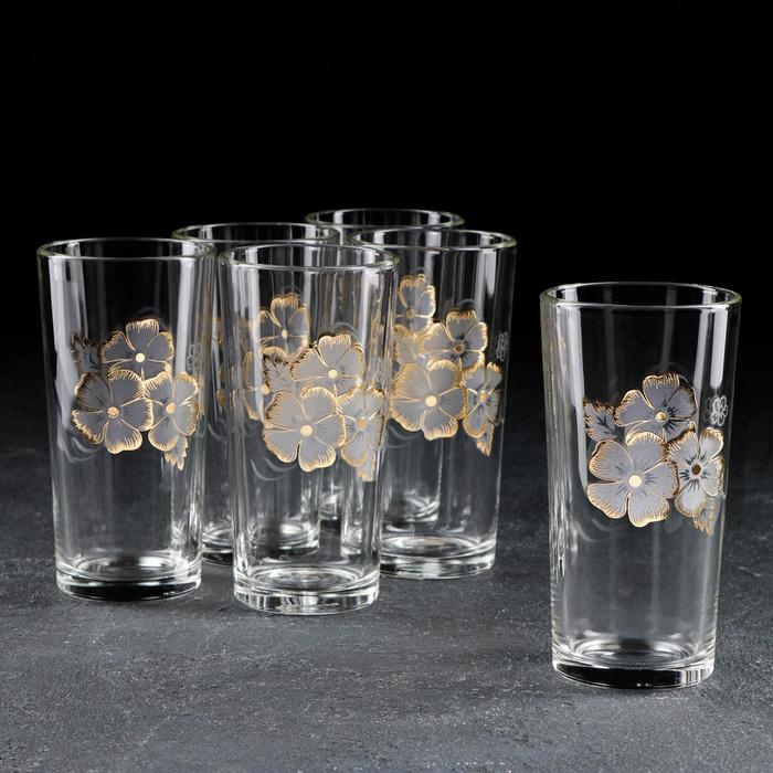 Набор высоких стаканов &laquo;Нежность&raquo;, 230 мл, 6 шт