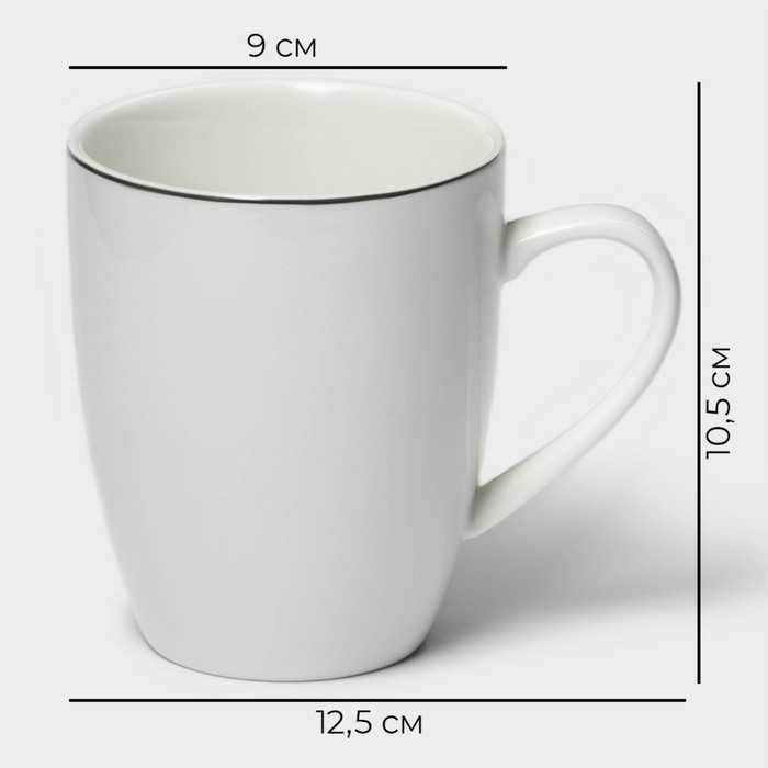 Кружка фарфоровая Magistro La Perle, 350 мл, цвет белый Кружка фарфоровая Magistro La Perle, 350 мл, цвет белый