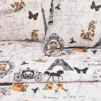 Постельное бельё "Этель" 1,5 сп. Парижские сезоны143х215 см, 150х214 см, 70х70 см - 2 шт., 100% хлопок, бязь 125 г/м&sup2;