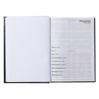 Ежедневник полудатированный на сшивке, А5 160 листов, картон 7БЦ, глянцевая ламинация, черный металл