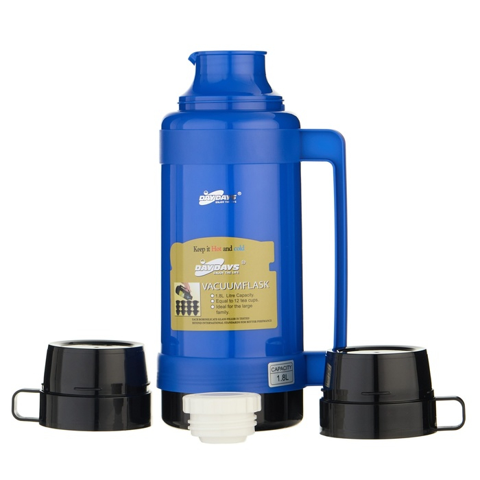 Термос 1.8 л, со стеклянной колбой, 12 х 36 см, синий Термос 1.8 л, со стеклянной колбой, 12 х 36 см, синий