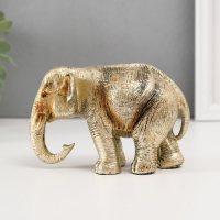 Сувенир полистоун "Золотой слон" 8,7х13х7 см