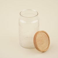 Банка стеклянная для хранения сыпучих продуктов SL Home &laquo;Валенсия&raquo;, 2 л, 12&times;20,5 см, с деревянной крышкой