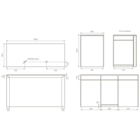 Стол выдачи 2000х800х1000, Чёрный матовый