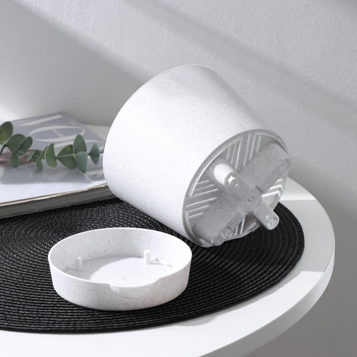 Горшок для цветов с прикорневым поливом «Альянс», 1 л, d=13 см, h=12 см, мрамор Горшок для цветов с прикорневым поливом «Альянс», 1 л, d=13 см, h=12 см, мрамор