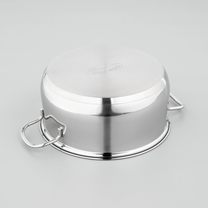 Кастрюля &laquo;Лира&raquo;, 5,2 л, d=24 см, капсульное дно, стеклянная крышка, индукция