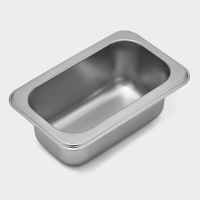 Гастроемкость 1/9 из нержавеющей стали, 65 мм, 17,6&times;11,2&times;6,5 см, толщина 0,8 мм