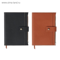 Органайзер А5, 120 листов в клетку, с хлястиком, с карманом, обложка ПВХ, МИКС