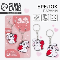 Брелок парный на магните, &laquo;Две половинки&raquo;, деревянный, 9 х 15 см