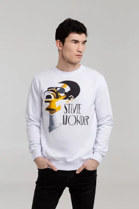 Толстовка &laquo;Меламед. Stevie Wonder&raquo;, белая, размер XS