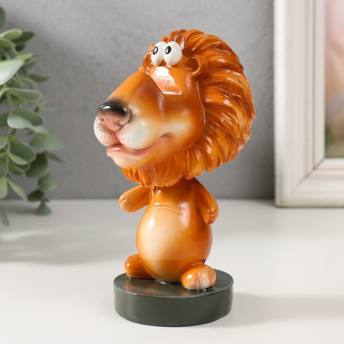 Сувенир полистоун подставка под очки "Лев" 8х7,8х13,5 см