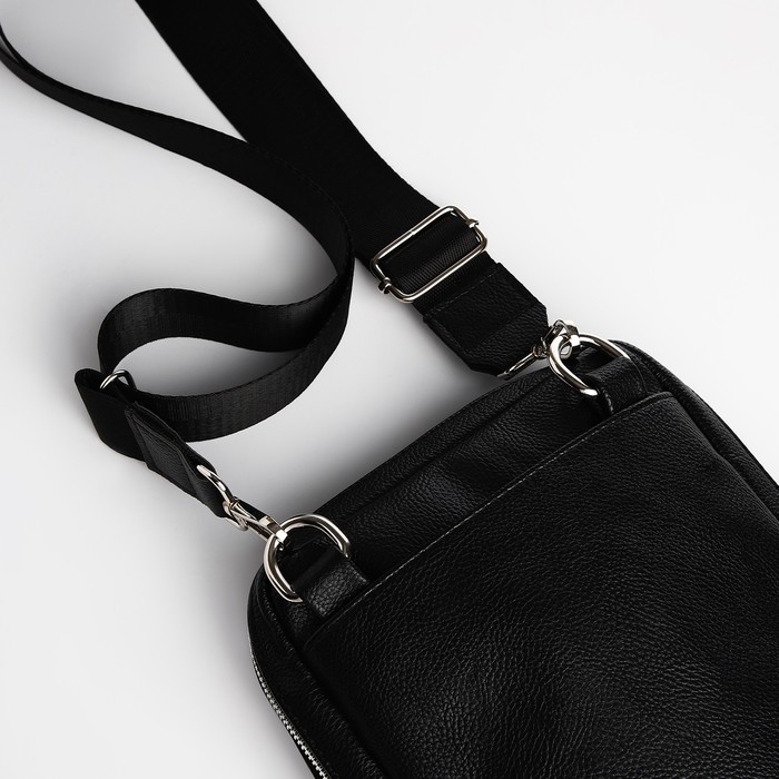 Сумка мужская через плечо TEXTURA, искусственная кожа, цвет чёрный