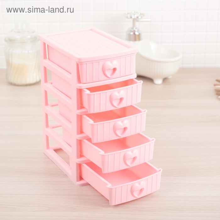 Мини - комод для мелочей 5 секций &laquo;Забота&raquo;, 13&times;9&times;18,5 см, цвет МИКС