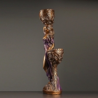 Фигура "Девушка с двумя кашпо" красная, 24х30х96см