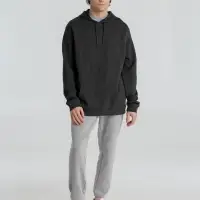 Толстовка с капюшоном унисекс Hoodie, серый меланж (антрацит), размер XS