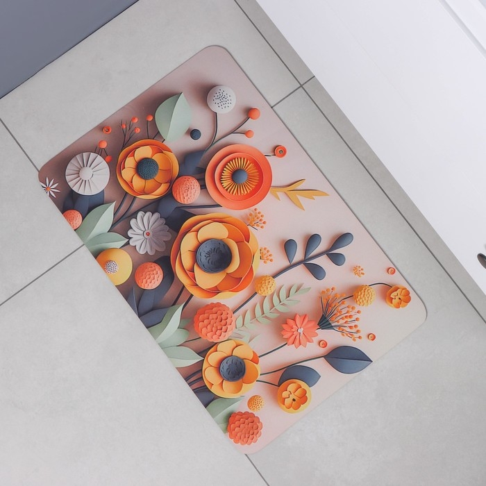 Коврик для дома Доляна Bloom, влаговпитывающий, 40&times;60 см