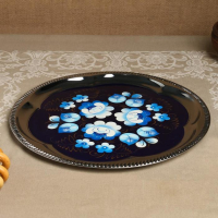 Набор &laquo;Жостово на синем&raquo;, рюмка, 3 предмета, самовар 3 л, заварочный чайник 0,7 л, поднос