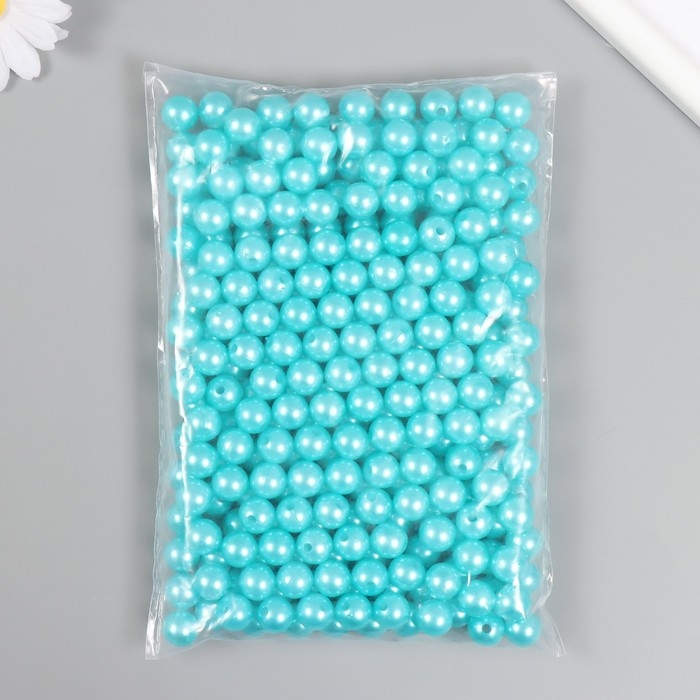 Набор бусин "Жемчуг" d 12 мм, 250 гр, голубая-бирюза