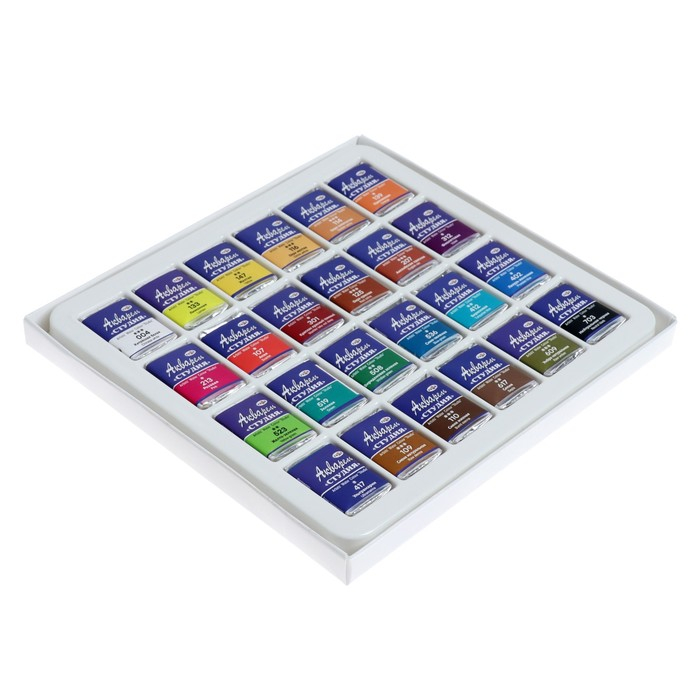 Акварель художественная в кюветах, 24 цвета х 2.5 мл, Гамма Акварель художественная в кюветах, 24 цвета х 2.5 мл, Гамма "Студия", 215001