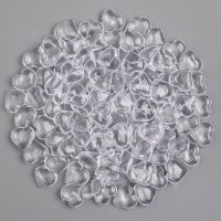 Сердечки пластиковые декоративные, набор 100 шт., размер 1 шт. — 2 × 2 см, цвет прозрачный Сердечки пластиковые декоративные, набор 100 шт., размер 1 шт. — 2 × 2 см, цвет прозрачный