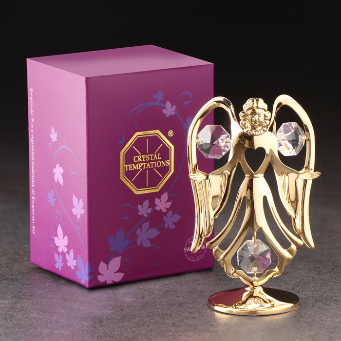 Сувенир "Ангел", на подставке, с хрусталиками, 5х4х9 см