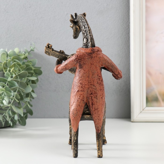 Сувенир полистоун Сувенир полистоун "Жираф с гитарой" под металл 23,6х9,7х13,5 см