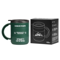 Термокружка "Мастер К" Поход "Боевой резерв", 450 мл, сохраняет тепло 2 ч, зеленая Термокружка "Мастер К" Поход "Боевой резерв", 450 мл, сохраняет тепло 2 ч, зеленая