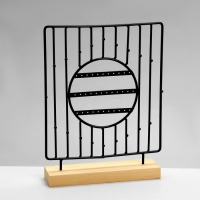 Подставка для украшений «Круг», 3 ряда, 7×29,5×26 см, цвет чёрный Подставка для украшений «Круг», 3 ряда, 7×29,5×26 см, цвет чёрный