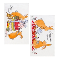 Набор кухонных полотенец Доляна «Пасхальные зайчики», 35х60см-2 шт, 100% хл, вафля 160 г/м2 Набор кухонных полотенец Доляна «Пасхальные зайчики», 35х60см-2 шт, 100% хл, вафля 160 г/м2