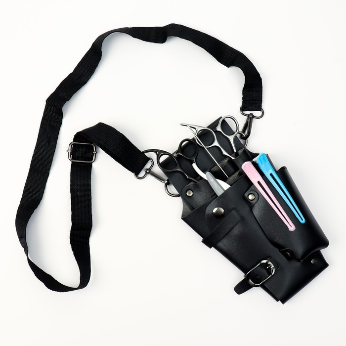 Сумка для мастера, 23 &times; 12 см, длина ремня 119 см, цвет чёрный
