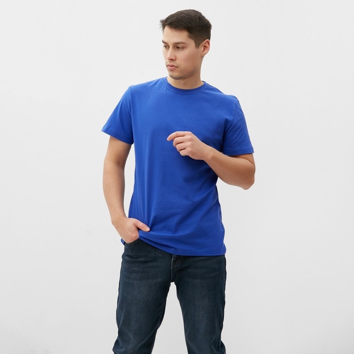 Футболка мужская, цвет индиго, размер 48