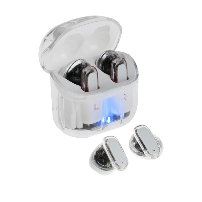 Наушники беспроводные Y89, TWS, вкладыши, BT 5.3 , 30/300 мАч, прозрачные, белые Наушники беспроводные Y89, TWS, вкладыши, BT 5.3 , 30/300 мАч, прозрачные, белые