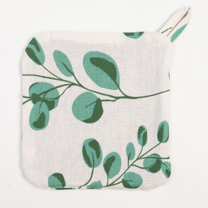 Набор кухонный Доляна &laquo;Эвкалипт": варежка 20х27 см, прихватка 19х19 см, 100% хлопок