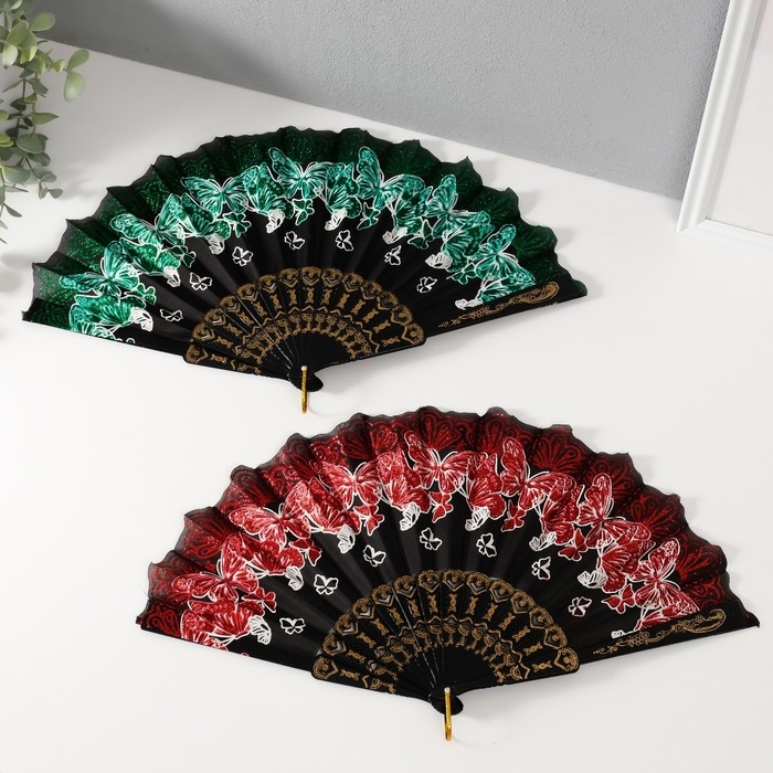 Веер h=14 см Веер h=14 см "Рой бабочек" МИКС